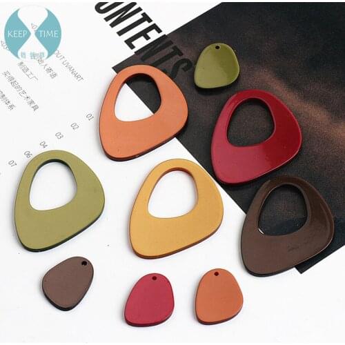 DIY handmade accessories hollowed-out acetic acid shaped triangular earrings earrings pendant pendant earrings material pendant