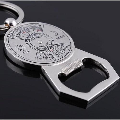 FREE SHIPPING BY DHL 200pcs/lot 2015 Arab Hot Gift Calendar Keychains 50-year Calendar Metal Keyrings with Bottle Opener