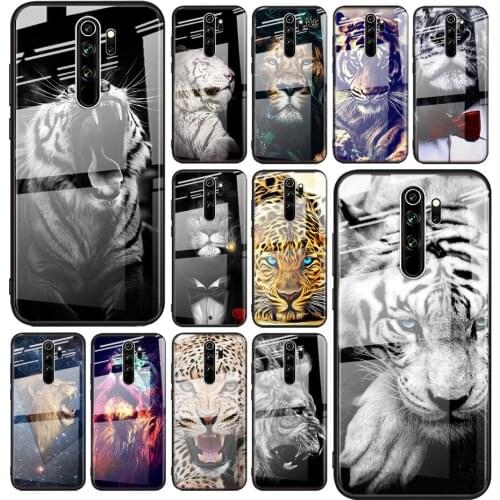 Tempered Glass Cover Tiger Lion Leopard African For Xiaomi Redmi Note 10 10S 9T 9S 9 8T 8 7 5G Pro Max Shockproof Phone Case