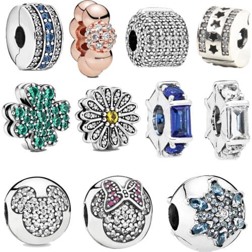 925 Sterling Silver Reflexion Series Charm Clear Zircon Reflexion Beads Fit Original 3mm Bracelet Reflexion Jewelry