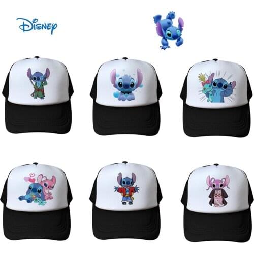 Disney Stitch Childrens Cute Net Hat Men and Women Cartoon Anime Sun Hat Student Sun Hat Travel Hat Parent-child Baseball Cap