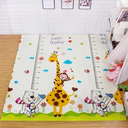 Baby Toys 200*180cm Foldable Cartoon Play Mat Xpe Puzzle Childrens Carpet Toddlers Climbing Pad Kids Rug Baby Games Mats