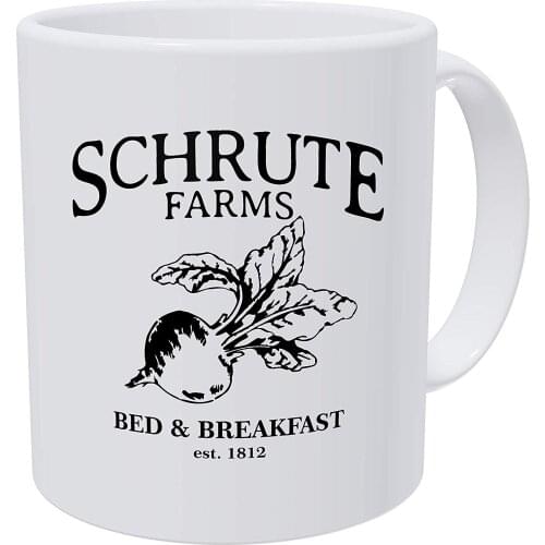 Schrute Farms, Bed And Breakfast Est. 1992, Office 11 Ounces Funny White Coffee Mug
