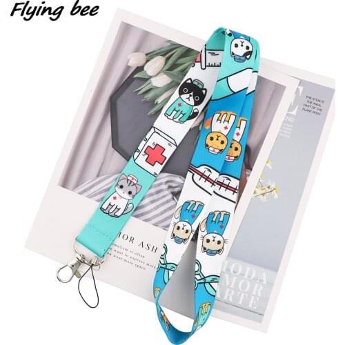 Flyingbee Medical Doctor Cat Key Chain Lanyard Gifts For Nursing Clinicals And RN Student Phone USB Badge Holder Necklace X1873