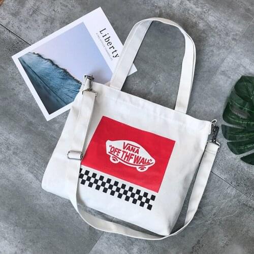 Korean simple letter original canvas shoulder bag handbags art environmental shopping canvas bag student bag cross body bags