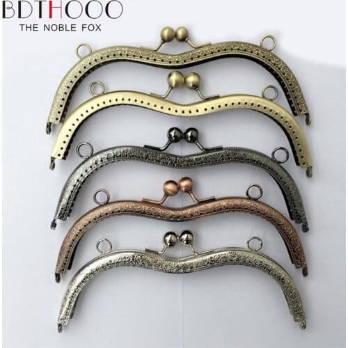 10pcs/lot Purse Frame DIY Metal Kiss Clasp Lock 19cm Metal Frame Purse for Handbag Handle Coins Bag Accessories Fashion Handle