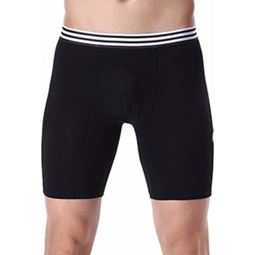 Mens Sexy Underwear Trunks Boxer Shorts Bulge Pouch Modal Comfy Sport Long Mens Underwear Underpants Boxer homme bokserki 2021