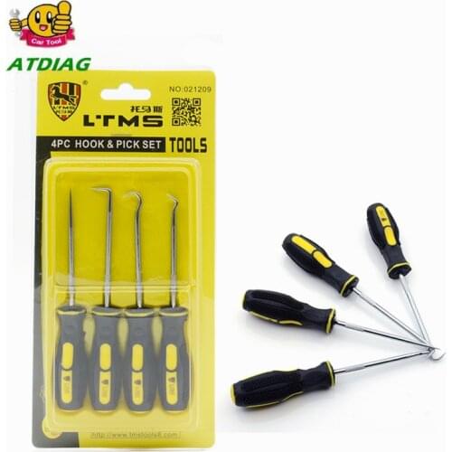 4pcs Extra Long Hook And Pick Car Automotive Set Seal Remover Craft Hobby Tool Straight/Offset/90 Degree/O-Ring Hook Pick