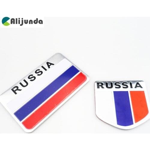 High quality Russia car sticker 3d flag logo, Label sticker accessories for Nissan Teana X-Trail Qashqai Livina Sylphy Tiida