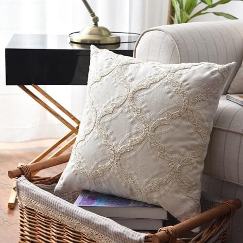 DUNXDECO Cushion Cover Decorative Pillow Case Modern European Abstract Geometric Design Tufting Embroidery Sofa Chair Coussin