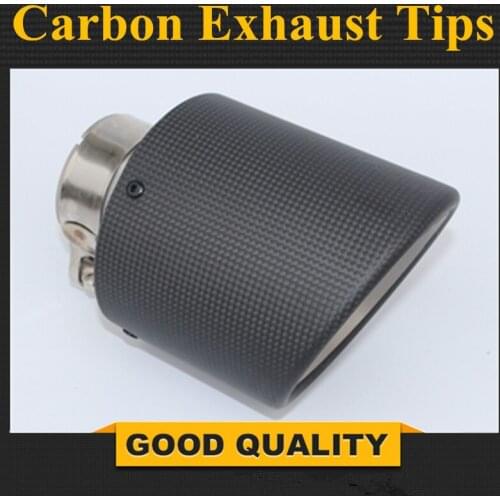 Newest Style stainless steel + Carbon Fibier universal exhaust system end pipe+car exhaust tip 1 piece