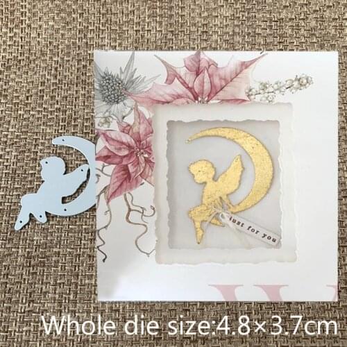 New Design Craft Metal Cutting Dies cut die lovely Angel on the moon Scrapbooking Album DIY Paper Card Craft Embossing Die Cuts