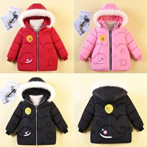 Autumn Winter Baby Girls Jacket Cute Cartoon Fashion Christmas Coat Little Princess Hooded Zipper Casual Outerwear Kids Clothes