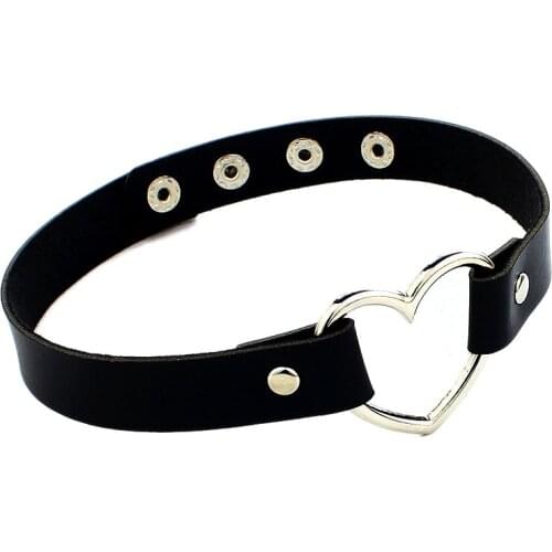 Sexy Leather Women Trendy Vintage Round Gothic Collar Necklaces Punk Choker Jewelry Harajuku Accessories Bondage Charm Necklaces