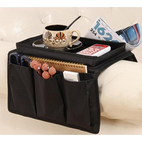 5-pocket Sofa Chair Arm Rest Storage Bag For Mobile Phone Remote Control Magazine Storage Tray Home Sundries Organizer Holder