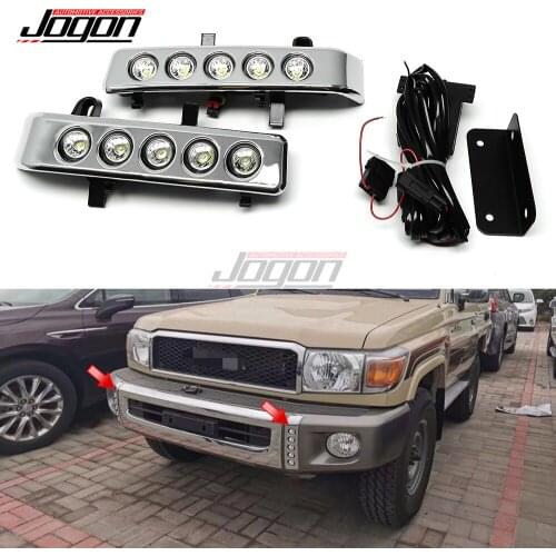 For Toyota Land Cruiser Pick up FJ70 FJ76 FJ77 FJ78 FJ79 LC70 LC71 LC76 LC77 LC79 Fog LED Day Driving Running Light DRL