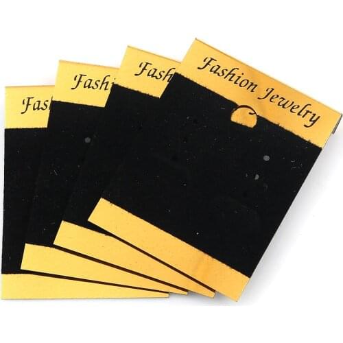 PVC Jewelry Earrings Display Card Rectangle White Velvet Fabric 50mm x 40mm 50 Sheets