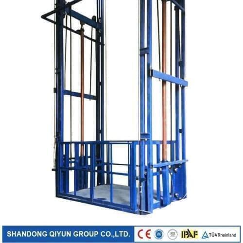 Qiyun CE ISO 2.0 tons hydraulic elevating platform manufacture cargo lift gods elevator for sale