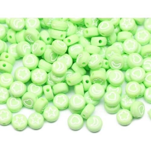 Mixed Green Round 4x7mm Acrylic Beads 100-500pcs Loose Spacer Beads For Jewelry Making DIY Bracelet Bracelet Accessories