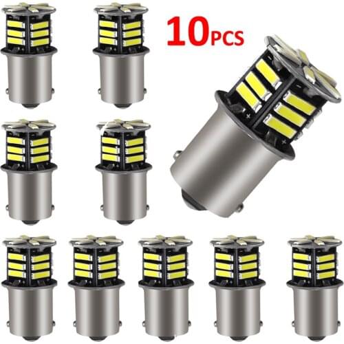 10PCS Car1156 Led Light Stop Brake Lamp Auto Turn Signal Bulb 1157 Bay15d Ba15s P21w Reversing
