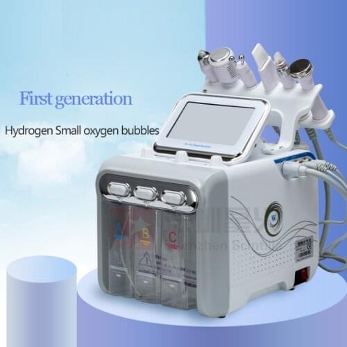 Free shipping Multifunction Skin Care Device 6in1 Anti-Aging Small Bubble H2O2 Hydrogen Oxygen Tool Beauty Machine With Led Mask