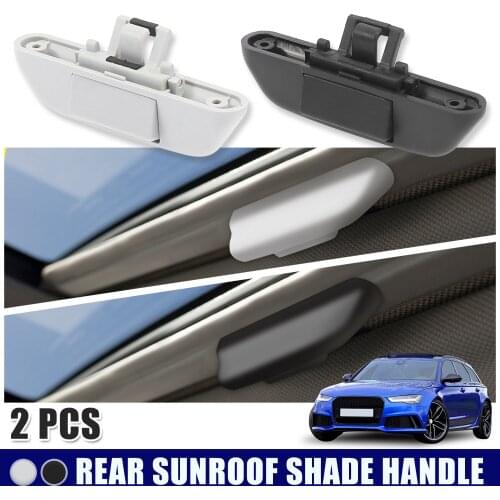 X Autohaux 2pcs Plastic Rear Sunroof Shade Handle Black and Gray for Audi Q7 2007-2015 4L0898924B