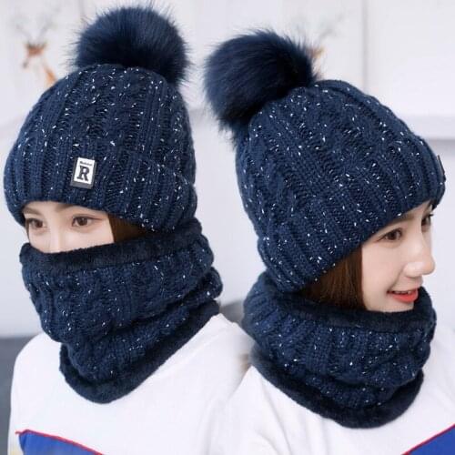 Womens Winter Woolen Earmuffs and Velvet Warm Knit Hat Womens Cycling Windproof Earmuffs Hooded Cap