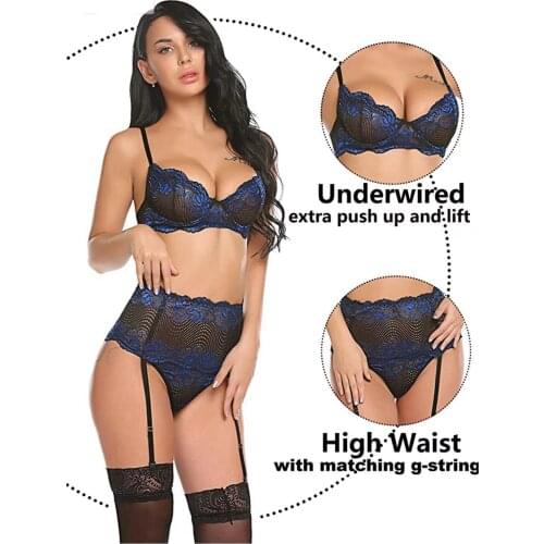 Plus Size Women Underwear Set Garter Belts Sexy Lingerie Transparent Sensual Lingerie Woman Erotic Underwear Porno Sexy Costumes