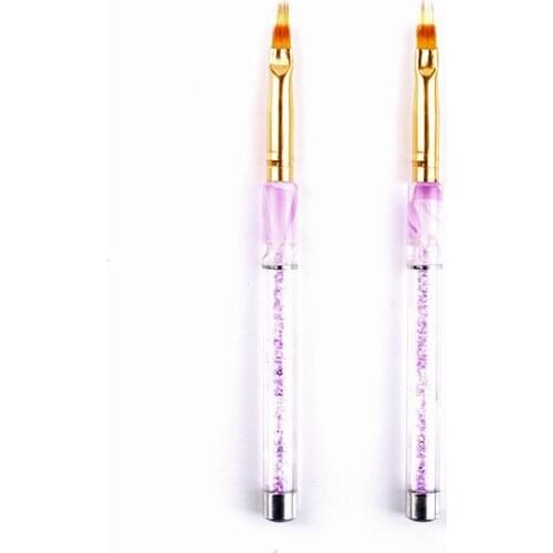 1pcs Nail Art Metal Handle Acrylic UV Gel Extension Builder Petal Flower Painting Drawing Brush Manicure Tools