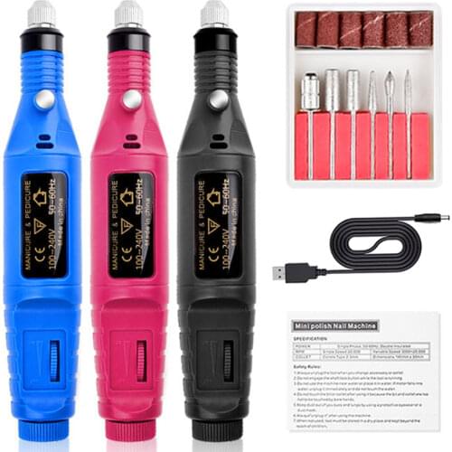 1Pc Professional Electric Nail Sander USB a Silencer Nail Electric Manicure Cutter Tools Art Beauty Health