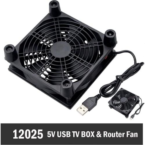 10pcs Gdstime 5V USB Power DIY PC Router Fan TV BOX Destop Cooling Fan 120mm 12cm 120x25mm With Fan Filter Grill Protective net