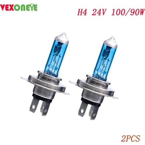 2pcs H4 24V 100/90w Super White Headlight High Bright Halogen Bulb High Power Car Headlight