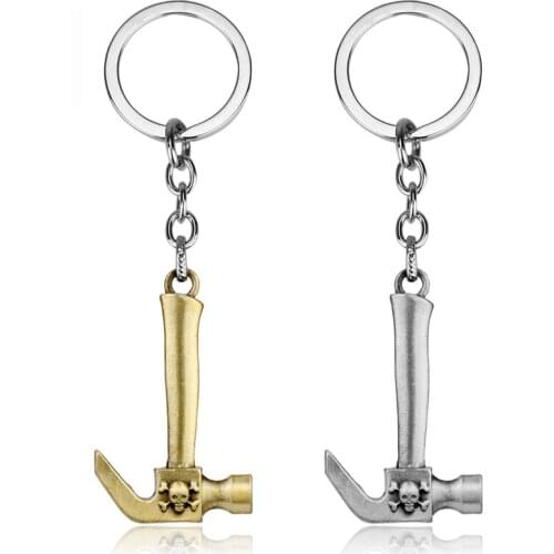 3D Mini Hammer Iron Pick Shape Keychain Pliers Shovel Pendant Keyring Jewelry Fashion Enamel Car Key Holder Gifts Trinket