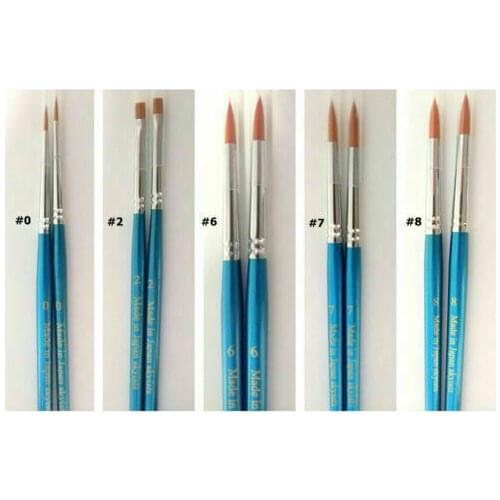5Pcs/lot Skyists Dental Lab Equipment Porcelain Teeth Brush Ceramic Brush Pen Japan #0 #2 #6 #7 #8
