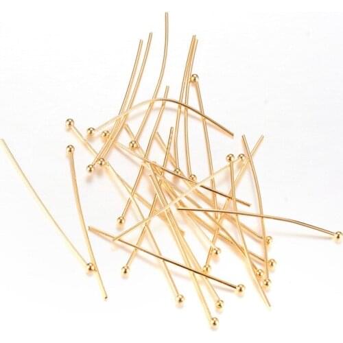 500pcs Brass Head Pins Ball Pins Needles for Jewelry Making DIY Accessories Findings Light Gold 40x0.5mm 35x0.7mm