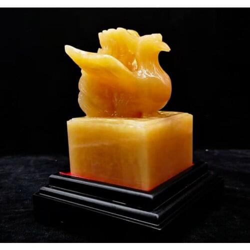 6cm Square Chinese Name Stamps Natural Stone Phoenix Jade Seals China Traditional Style DIY Chop For Kid Student Teacher Painter