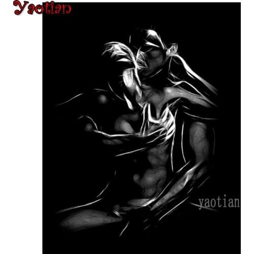 Abstract Lovers Love Kiss diamond mosaic full embroidery paint with 5D diamonds painting sale crystal beads Mosaic home decor