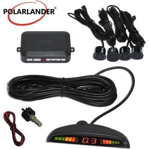 Car LED Parking Sensor Kit Backup Radar Monitor System for all cars Reverse Assistance 22.5mm 12V Display 4 Sensors 8 Colors