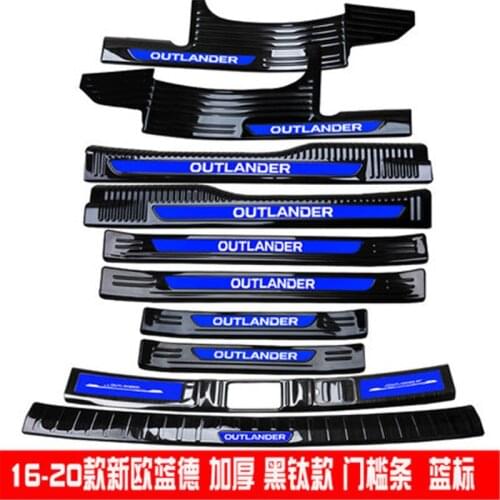 For 2013-2021 Mitsubishi Outlander Rear Bumper Protector Sill Trunk Rear guard Tread Plate Pedals Scuff Plate/Door Sill