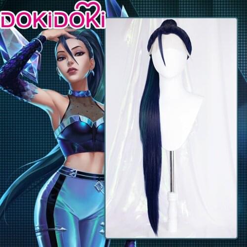 DokiDoki-SR KDA Cosplay Lace Kaisa Stright Front Long Heat Resistant Hight Temperature Fiber Kaisa Cosplay Wig K/DA All Out More