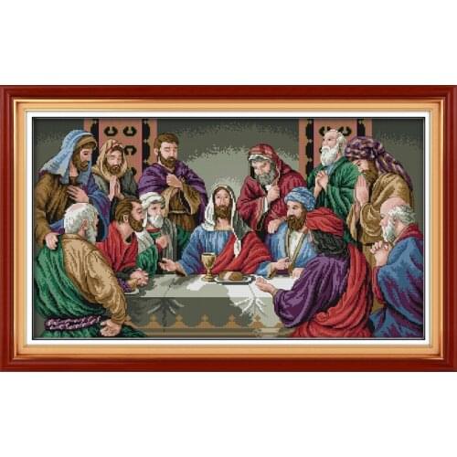 Everlasting Love The Last Supper Ecological Cotton Chibese Cross Stitch 11 14CT Stamped DIY Christmas Decorations For Home Gift