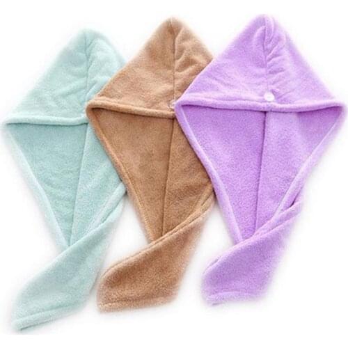 Autumn And Winter Coral Fleece Fast Absorbent Microfiber Dry Hair Cap Factory Direct Sales