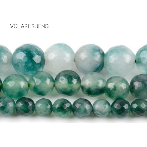 Faceted Green Chalcedony Stone Natural Round Loose Beads 15”Pick 6-10mm Spacer Beads For Charm Necklace Accessory Jewelry Making