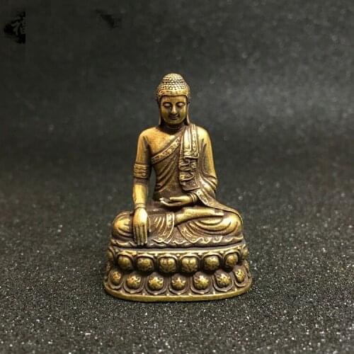 GOOD Buddhist Amulet Greco-Buddhist pocket travel efficacious talisman Auspicious Temple Sakyamuni Buddha brass statue