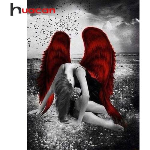 Huacan Diamond Painting Full Square/Round Woman 5D DIY Diamond Embroidery Mosaic Kits Portrait Home Decoration