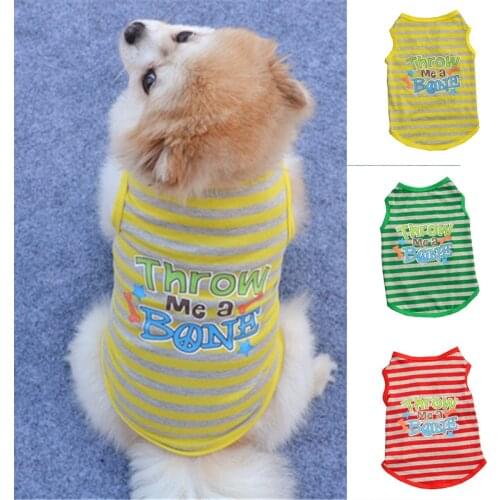 Cute Printed Summer Pets tshirt Puppy Dog Clothes Pet Cat Vest Cotton T Shirt Pug Apparel Costumes Dog Clothes for Small Dogs