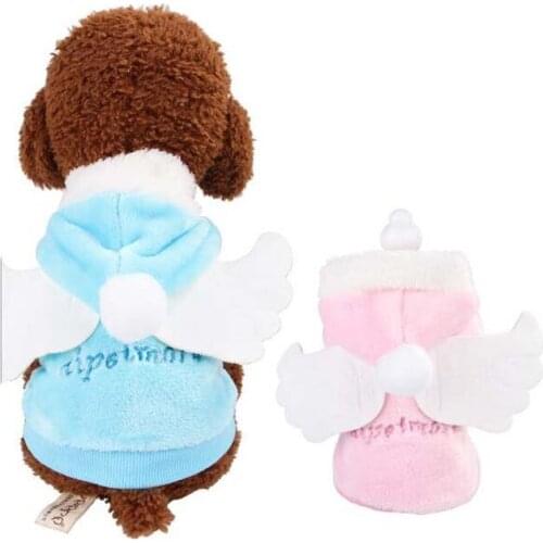 Fashion Pet Dog Clothes Angel Wings Winter Warm Velvet Comfortable Small Dog Coat Jacket Puppy Outfit Pet Supply Decorations