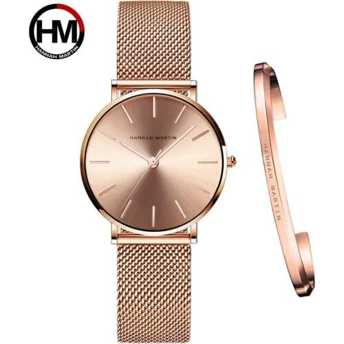 Fashion Ladies Watches with Bracelet Rose Gold Quartz Watches for Women Luxury Wrist Watch Stainless Steel Womens Watch