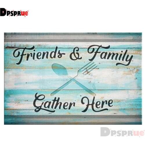 Dpsprue Full 5D DIY Square/Round Drill Diamond Painting "Text" Diamond Embroidery Cross Stitch 3D Decor Gift D@013