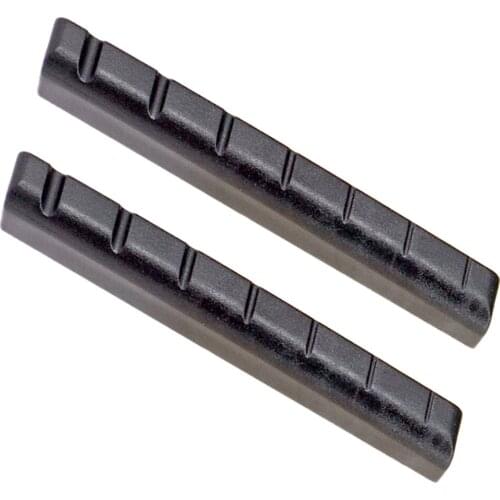 Tooyful Set of 2pc Black Plastic Slotted Nut & Saddle for 7 String Ukulele Guitar Parts Replacements